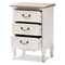 Baxton Studio Capucine Natural White Oak and White Finished Wood 3-Drawer Nightstand 151-9205 - alternate 8